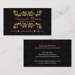 Carte De Visite Flourish élégant et damassé d'or