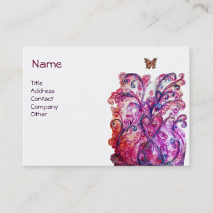 Carte De Visite FLOURISSES FANTAISISTES rouge rose violet blanc vi