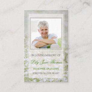 Carte De Visite Flower Field Funeral Prayer Card Memorial Keepsak
