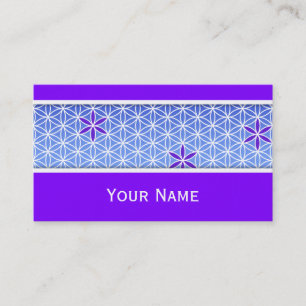 Carte De Visite Flower Of Life - timbre sans couture motif - bleu