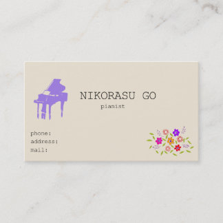 Carte De Visite Flower pianist