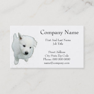 Carte De Visite Fluffy White Puppy Photographie