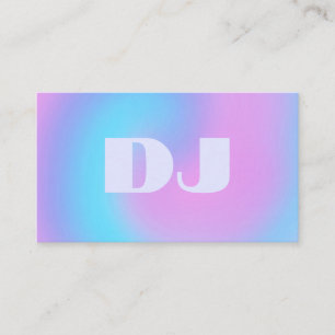 Carte De Visite Fluid Art Pastel Lilac Light Blue Neon DJ