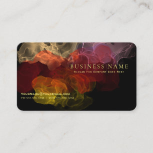 Carte De Visite Fluide Abstrait d'Encre Écarlate Feu Intense sur F