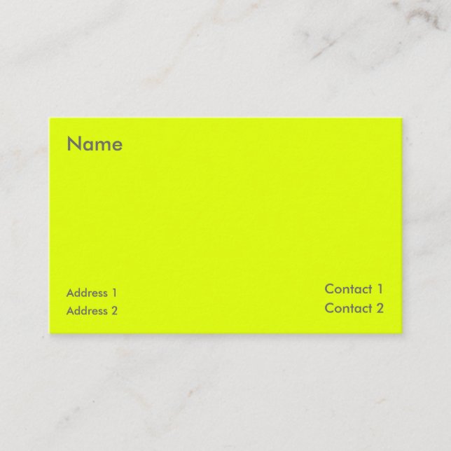 Carte De Visite fluorescent yellow (Devant)