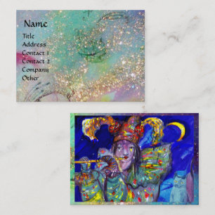 Carte De Visite FLUTISTE EN BLEU / Soirée Carnaval vénitien