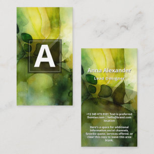 Carte De Visite Flux Lumineux Aquarelle Abstraite Verte