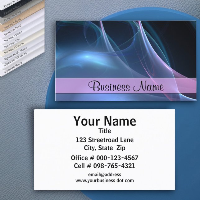 Carte De Visite Flux rose et bleu Sheer (business card front and back design)