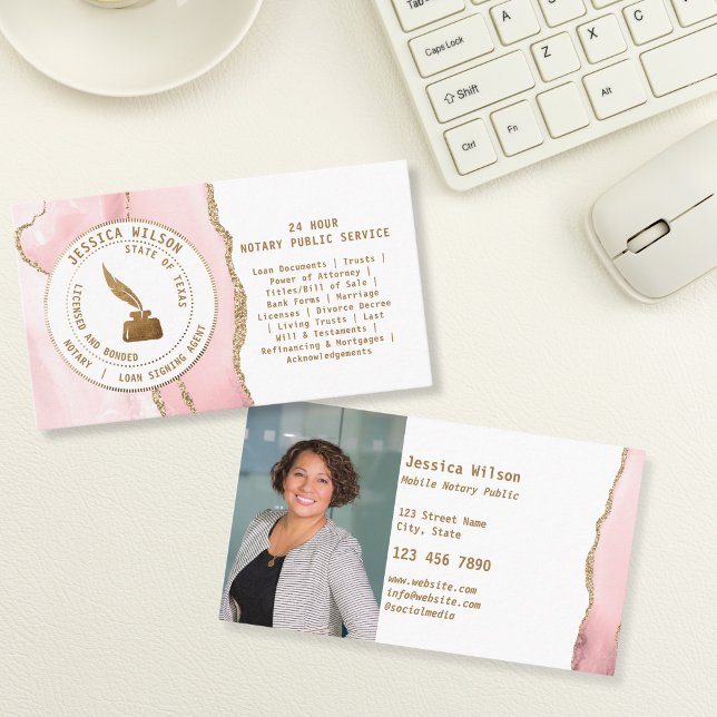 Carte De Visite Flyer photo de signature de prêt public de notaire (Créateur téléchargé)