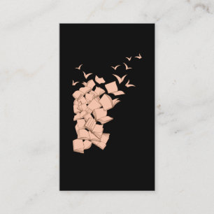 Carte De Visite Flying Book Birds Library