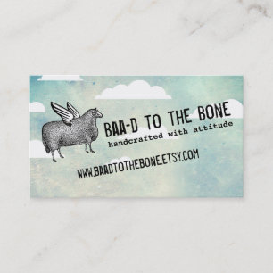 Carte De Visite Flying brebis ailes tricot tricot crochet artisana