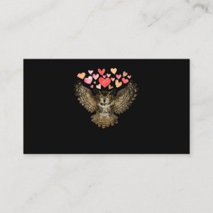 Carte De Visite Flying Owl Love Bird Hearts