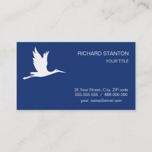 Carte De Visite Flying white stork
