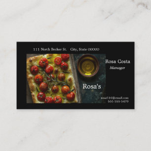 Carte De Visite Focaccia avec tomates cerises d'en haut