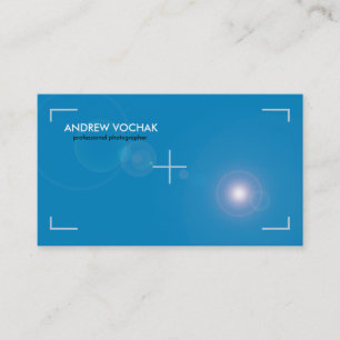 Carte De Visite "focalisez" la photographie bleue et blanche