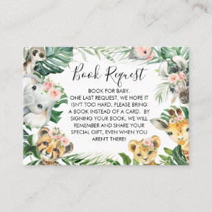 Carte De Visite Foliage Safari Baby shower Demande de carnet Insér