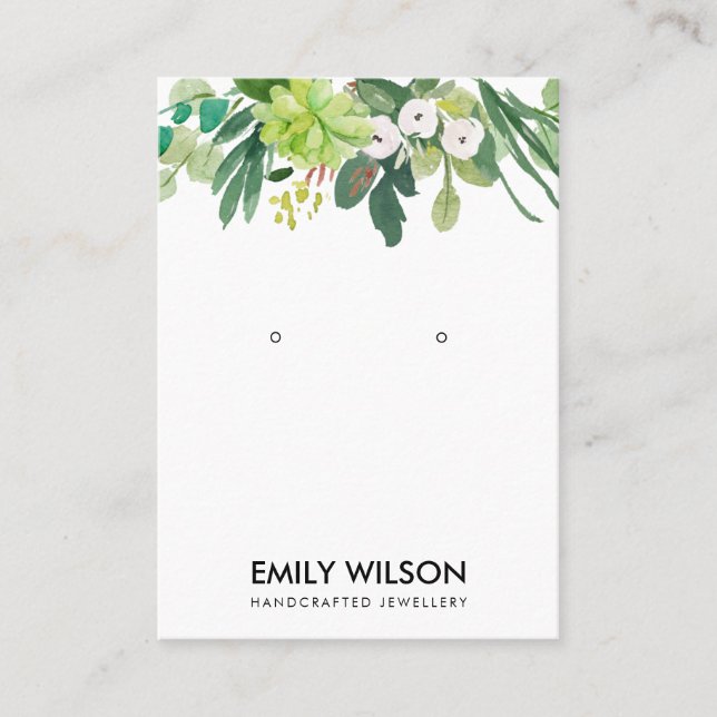 CARTE DE VISITE FOLIAGE VERT SUCCULENT PEONY EARY (Devant)
