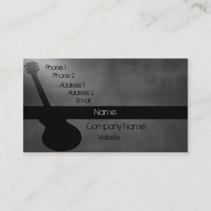 Carte de visite foncé de guitare, gris