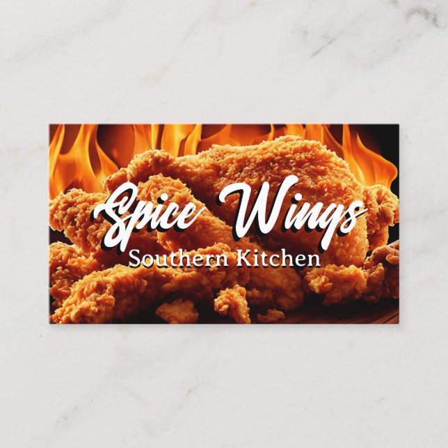 Carte De Visite Fond de feu de poulet frit (Devant)