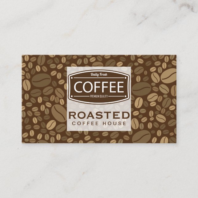 Carte De Visite Fond de grains de café (Devant)
