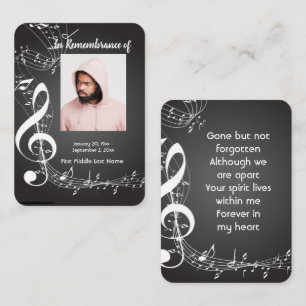 Carte De Visite Fond de notes de musique pour souvenir commémorati