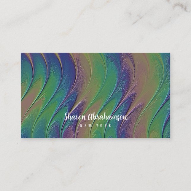Carte De Visite Fond d'opale iridescent faux arc-en-ciel (Devant)