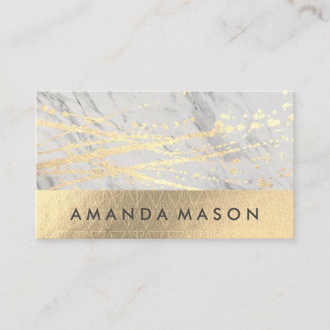 Carte De Visite Fond d'or | Lux Triangle Golden Splatter (Devant)