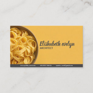 Carte De Visite Fond jaune vibrant avec bol de pâtes g23