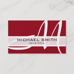 Carte De Visite Fond Marron Moderne Monogramme