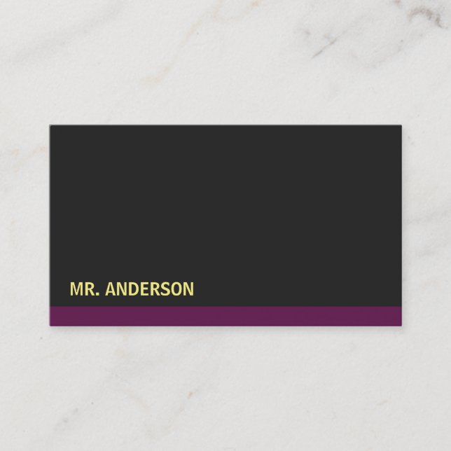 Carte De Visite Fond noir accent magenta (Devant)
