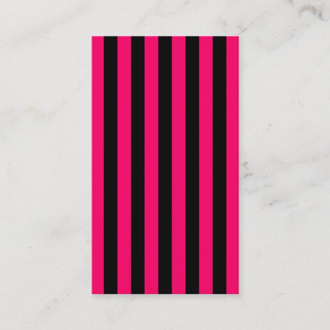 Carte De Visite Fond rayé rose et noir (Devant)