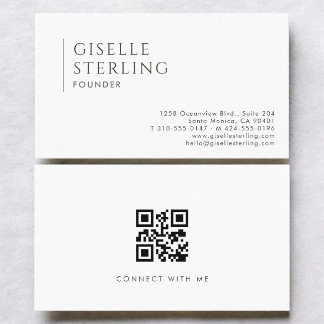 Carte De Visite Fondateur Code QR Professionnel Moderne (Créateur téléchargé)