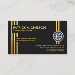 Carte De Visite Fondateur de Futuristic Gold Lines Professional