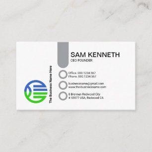 Carte De Visite Fondateur du PDG du Bouton de colonne simple et é