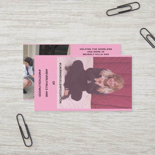 CARTE DE VISITE #FONDATIONLAURAHGUILLEN DE #BEVERLYHILLS (Devant/Arrière en situation)