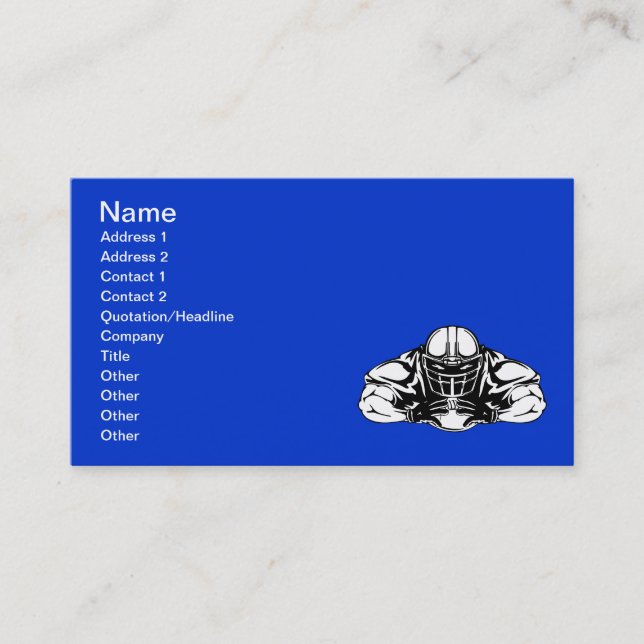 Carte De Visite football_player100 JOUEUR DE FOOTBALL TOUGH SPORTS (Devant)