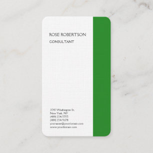 Carte De Visite Forêt de lin vert blanc minimaliste professionnel