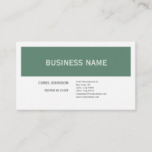 Carte De Visite Forêt de lin Vert blanc Plaine minimaliste Artisti