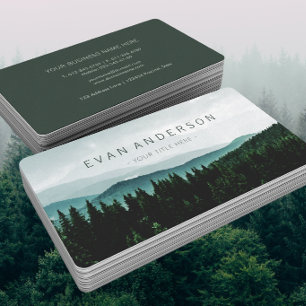 Carte De Visite Forêt de pins de la chaîne de montagnes