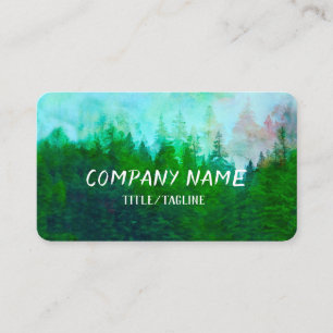 Carte De Visite forêt de pins nature montagne paysage art   