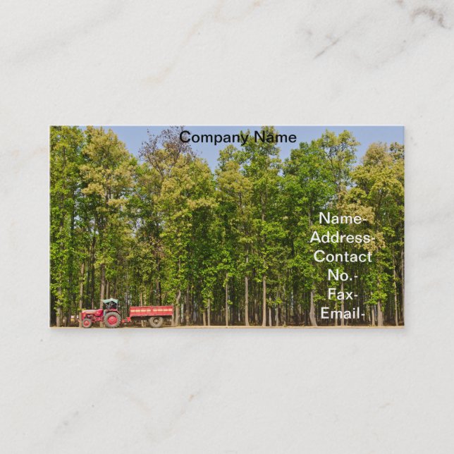 Carte De Visite Forêt de Shorea robusta et de tracteur dans la (Devant)