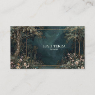 Carte De Visite Forêt Enchantée Nocturne et Florale