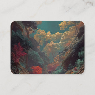 Carte De Visite Forêt Fantastique Magique - Paysage Coloré de Rêve