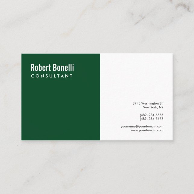 Carte De Visite Forêt Minimale Vert Vert Blanc Moderne Personnalis (Devant)