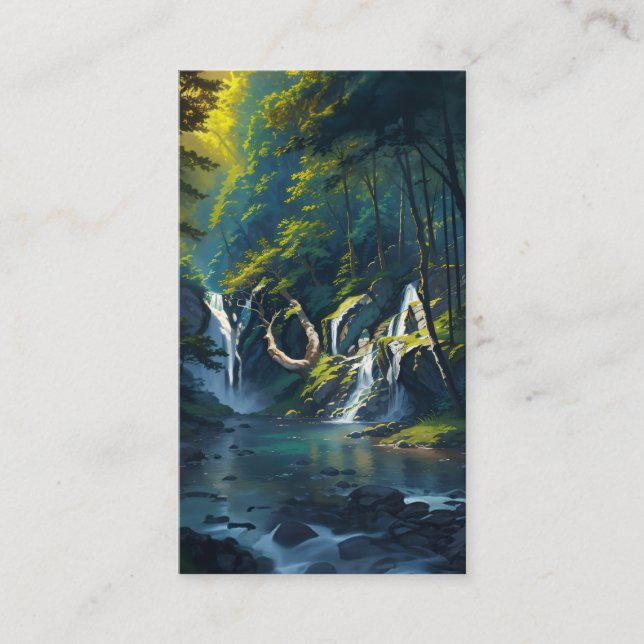 Carte De Visite Forêt naturelle YOGA Texte caché Méditation Enseig (Devant)