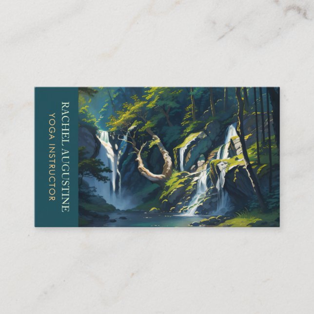Carte De Visite Forêt naturelle YOGA Texte caché Méditation Enseig (Devant)