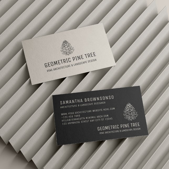 Carte De Visite Forêt Noire Arbre Rustique Cône de Pin (Black Forest Tree Rustic Pine Cone Business Card)