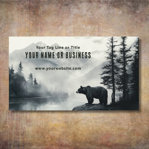 Carte De Visite Forêt Sauvage Rustique de la Montagne de l'Ours No