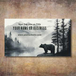 Carte De Visite Forêt Sauvage Rustique de la Montagne de l'Ours No