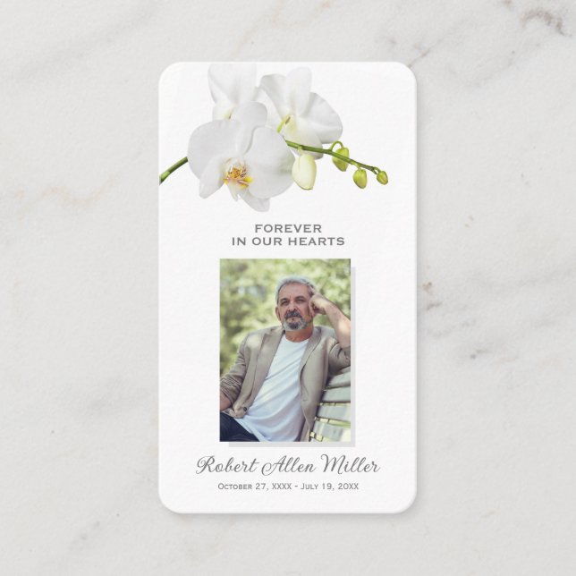 Carte De Visite Forever in Our Hearts Photo Funeral Prayer Card (Devant)